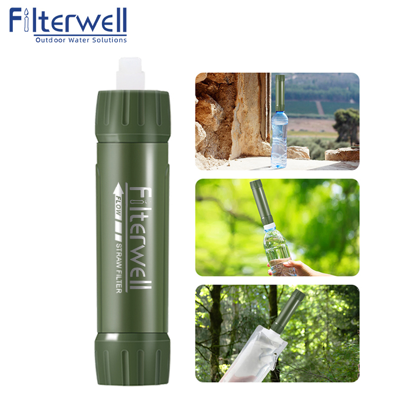 Filterwell الأخضر مصغرة مصفاة  - مراجعة Water Purification Straw وسعره