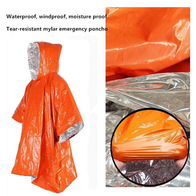 طقم معطف طوارئ محمول مكون من 4 - مراجعة Survival Blanket Reflective وسعره